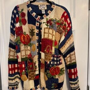 Vintage Heirloom Collectibles Fall Harvest Sweater Womens Meduim